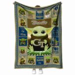 custom georgia tech yellow jackets baby yoda gold blanket best selling