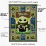 custom georgia tech yellow jackets baby yoda gold blanket best selling