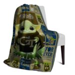 custom georgia tech yellow jackets baby yoda gold blanket best selling