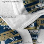 custom georgia tech yellow jackets floral stripes gold white blanket premium grade