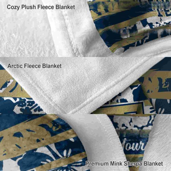 custom georgia tech yellow jackets floral stripes gold white blanket premium grade