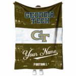 custom georgia tech yellow jackets grunge texture gold white blanket best selling