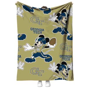 custom georgia tech yellow jackets mickey gold blanket best selling