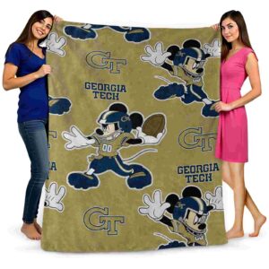 custom georgia tech yellow jackets mickey gold blanket fashion forward