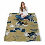 custom georgia tech yellow jackets mickey gold blanket best selling