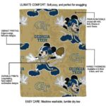 custom georgia tech yellow jackets mickey gold blanket best selling