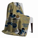 custom georgia tech yellow jackets mickey gold blanket best selling
