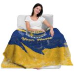 custom golden state warriors grunge streaks blue blanket best selling