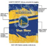 custom golden state warriors grunge streaks blue blanket best selling