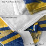 custom golden state warriors grunge streaks blue blanket best selling