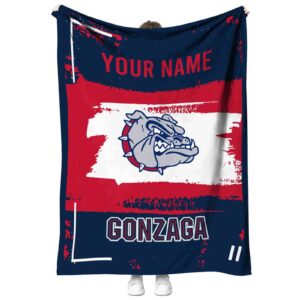 custom gonzaga bulldogs paint strokes blue white blanket best selling
