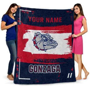 custom gonzaga bulldogs paint strokes blue white blanket fashion forward