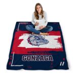 custom gonzaga bulldogs paint strokes blue white blanket best selling