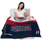 custom gonzaga bulldogs paint strokes blue white blanket best selling