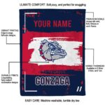 custom gonzaga bulldogs paint strokes blue white blanket best selling