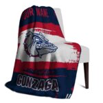 custom gonzaga bulldogs paint strokes blue white blanket best selling