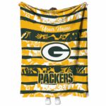 custom green bay packers floral stripes green white blanket best selling