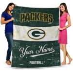 custom green bay packers grunge texture green white blanket fashion forward
