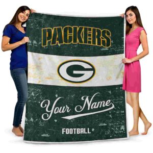 custom green bay packers grunge texture green white blanket fashion forward