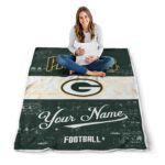 custom green bay packers grunge texture green white blanket high quality