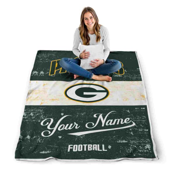 custom green bay packers grunge texture green white blanket high quality