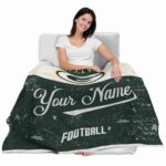 custom green bay packers grunge texture green white blanket latest model