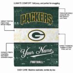 custom green bay packers grunge texture green white blanket new arrival