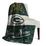 custom green bay packers grunge texture green white blanket top rated