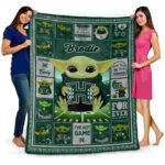 custom hawaii rainbow warriors baby yoda green blanket best selling
