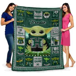 custom hawaii rainbow warriors baby yoda green blanket fashion forward
