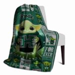 custom hawaii rainbow warriors baby yoda green blanket best selling