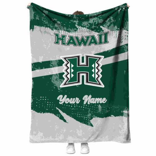 custom hawaii rainbow warriors grunge streaks green blanket best selling