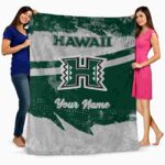 custom hawaii rainbow warriors grunge streaks green blanket fashion forward