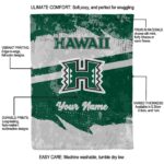 custom hawaii rainbow warriors grunge streaks green blanket new arrival