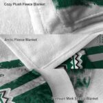 custom hawaii rainbow warriors grunge streaks green blanket premium grade
