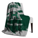 custom hawaii rainbow warriors grunge streaks green blanket top rated