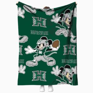 custom hawaii rainbow warriors mickey green blanket best selling