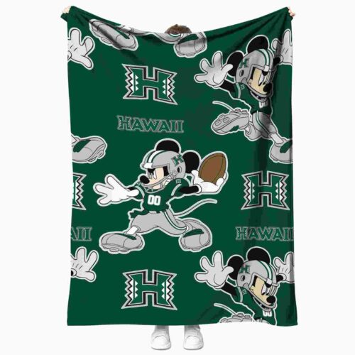 custom hawaii rainbow warriors mickey green blanket best selling