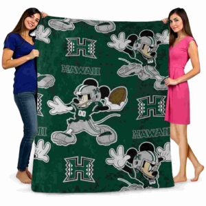 custom hawaii rainbow warriors mickey green blanket fashion forward