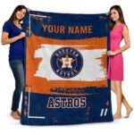 custom houston astros paint strokes blue white blanket fashion forward