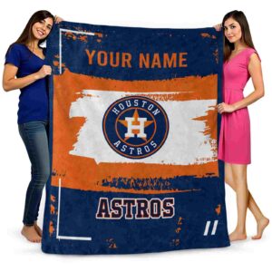 custom houston astros paint strokes blue white blanket fashion forward