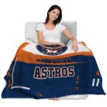 custom houston astros paint strokes blue white blanket latest model