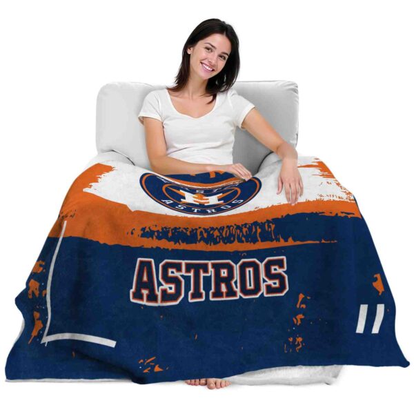 custom houston astros paint strokes blue white blanket latest model