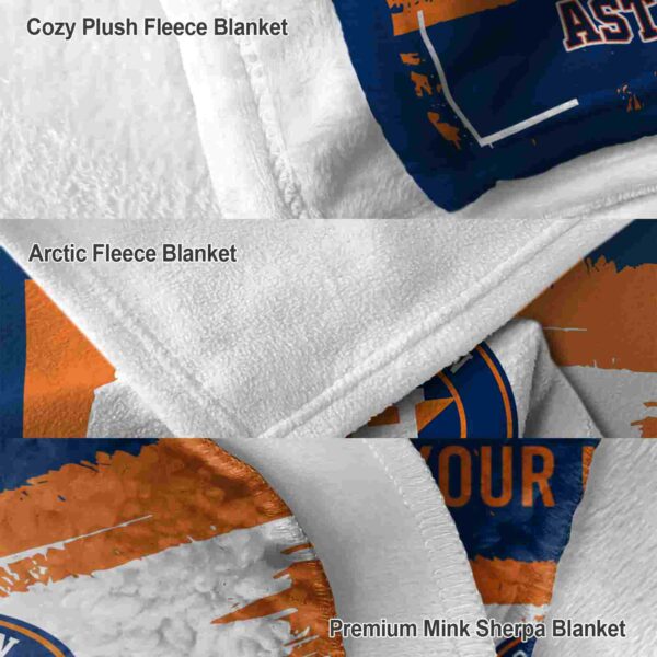 custom houston astros paint strokes blue white blanket premium grade