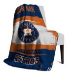 custom houston astros paint strokes blue white blanket top rated
