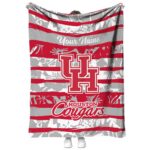 custom houston cougars floral stripes red white blanket best selling