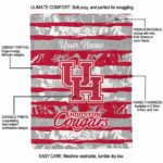 custom houston cougars floral stripes red white blanket best selling