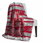 custom houston cougars floral stripes red white blanket best selling