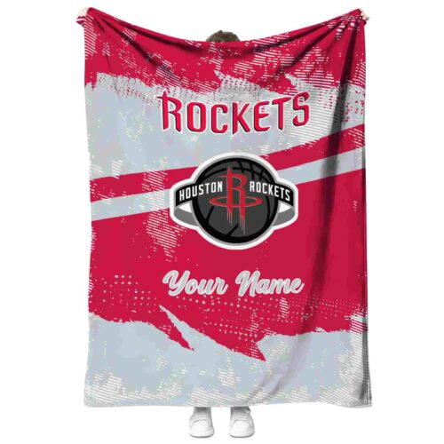 custom houston rockets grunge streaks red blanket best selling
