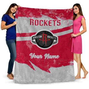 custom houston rockets grunge streaks red blanket fashion forward